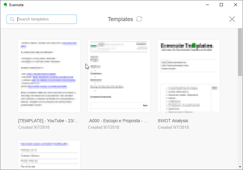 evernote templates 2018